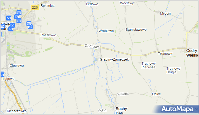 mapa Grabiny-Zameczek, Grabiny-Zameczek na mapie Targeo