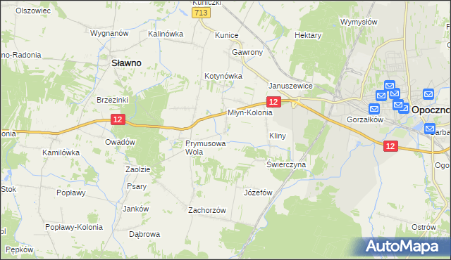 mapa Grążowice, Grążowice na mapie Targeo