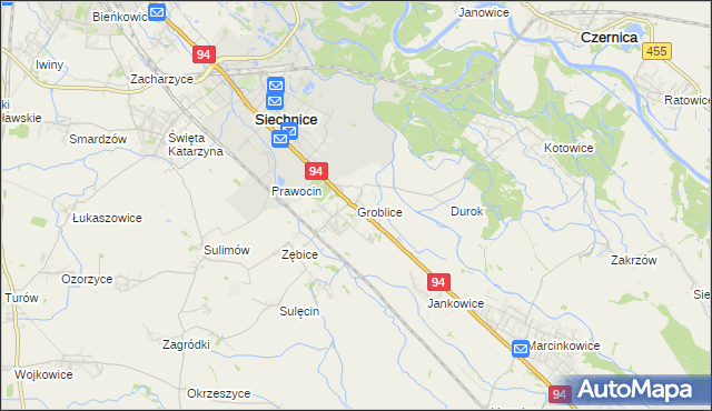 mapa Groblice, Groblice na mapie Targeo
