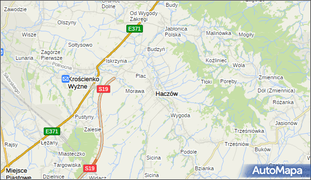 mapa Haczów, Haczów na mapie Targeo