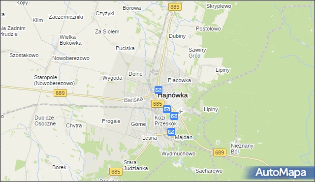 mapa Hajnówka, Hajnówka na mapie Targeo