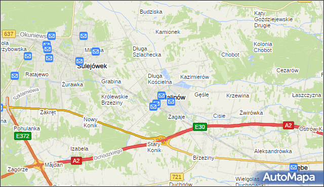 mapa Halinów powiat miński, Halinów powiat miński na mapie Targeo