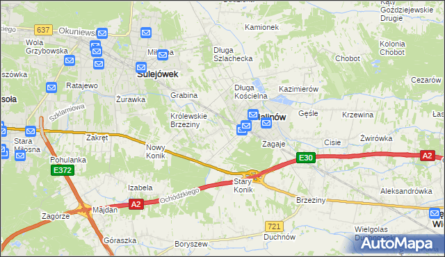 mapa Hipolitów gmina Halinów, Hipolitów gmina Halinów na mapie Targeo