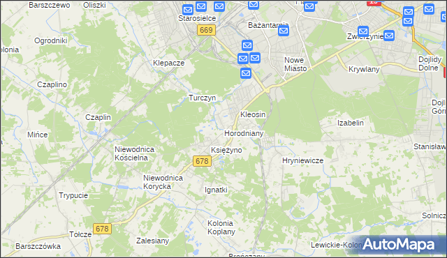 mapa Horodniany, Horodniany na mapie Targeo