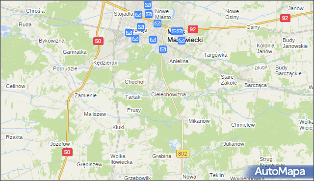 mapa Huta Mińska, Huta Mińska na mapie Targeo