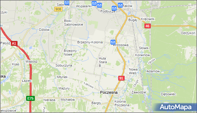 mapa Huta Stara B, Huta Stara B na mapie Targeo