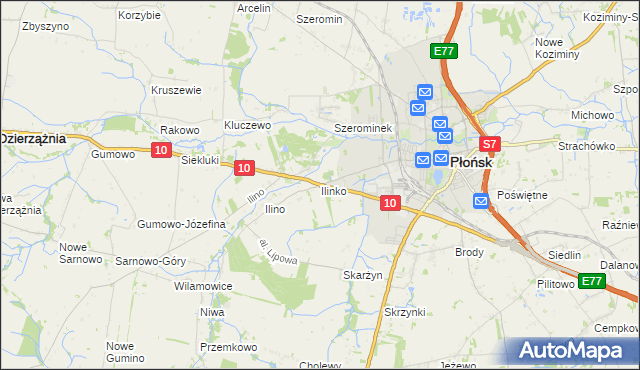 mapa Ilinko, Ilinko na mapie Targeo