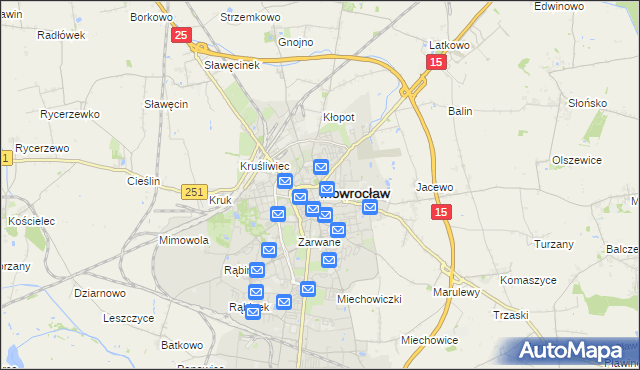 mapa Inowrocławia, Inowrocław na mapie Targeo