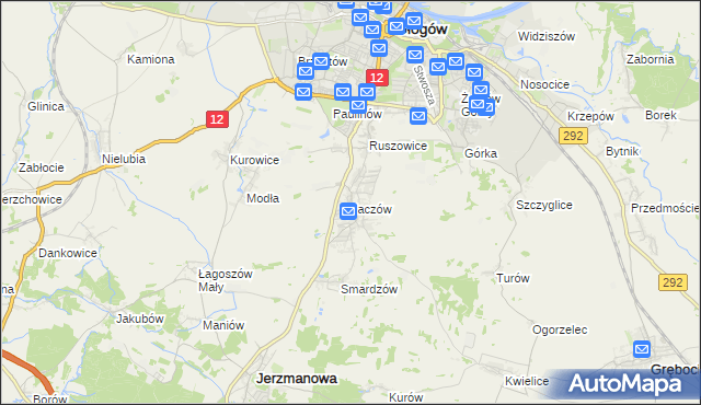 mapa Jaczów, Jaczów na mapie Targeo