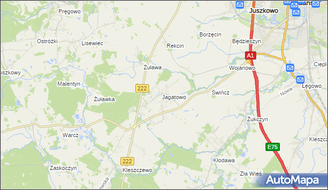 mapa Jagatowo, Jagatowo na mapie Targeo