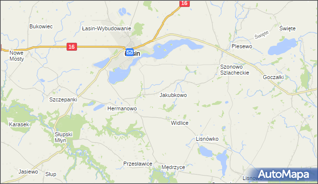 mapa Jakubkowo gmina Łasin, Jakubkowo gmina Łasin na mapie Targeo