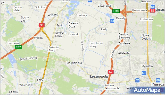 mapa Janczewice, Janczewice na mapie Targeo