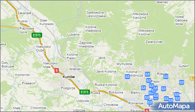 mapa Janik, Janik na mapie Targeo