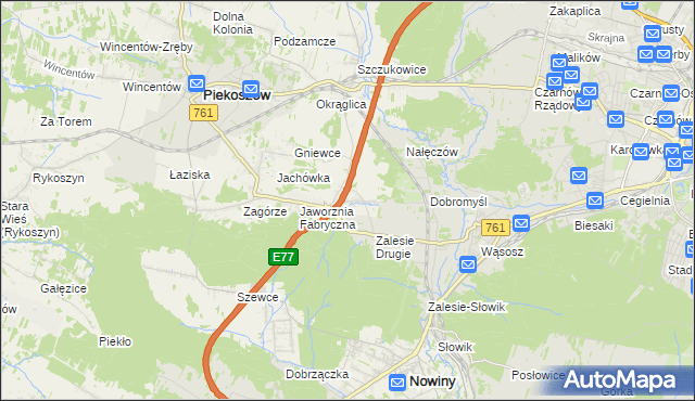 mapa Janów gmina Piekoszów, Janów gmina Piekoszów na mapie Targeo