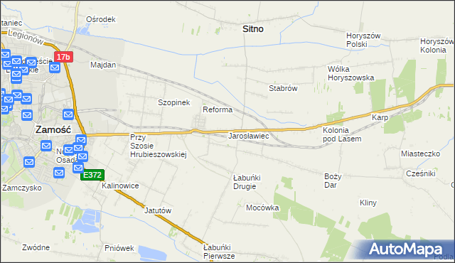 mapa Jarosławiec gmina Sitno, Jarosławiec gmina Sitno na mapie Targeo