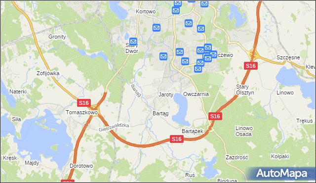 mapa Jaroty, Jaroty na mapie Targeo