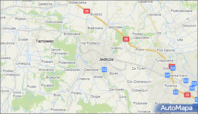 mapa Jedlicze, Jedlicze na mapie Targeo