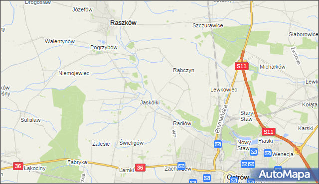 mapa Jelitów gmina Raszków, Jelitów gmina Raszków na mapie Targeo