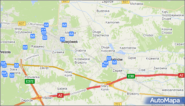 mapa Józefin gmina Halinów, Józefin gmina Halinów na mapie Targeo