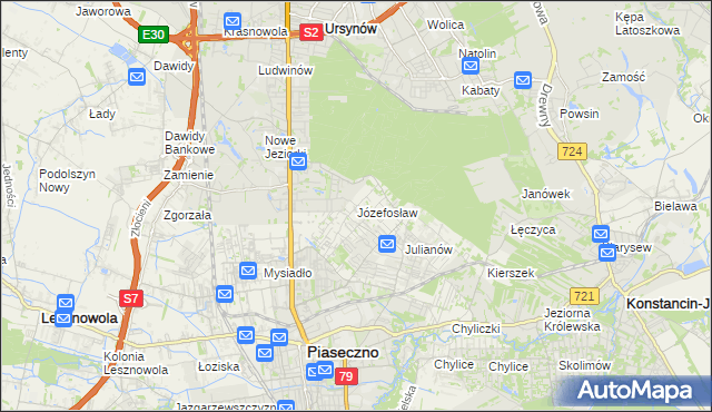 mapa Józefosław, Józefosław na mapie Targeo