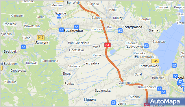 mapa Kalna, Kalna na mapie Targeo