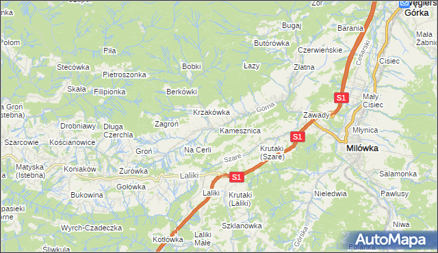 mapa Kamesznica, Kamesznica na mapie Targeo