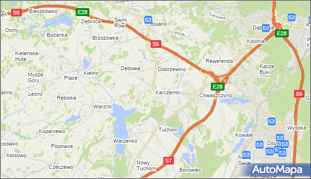 mapa Karczemki gmina Szemud, Karczemki gmina Szemud na mapie Targeo