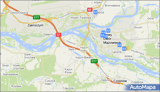 mapa Kazuń Nowy, Kazuń Nowy na mapie Targeo