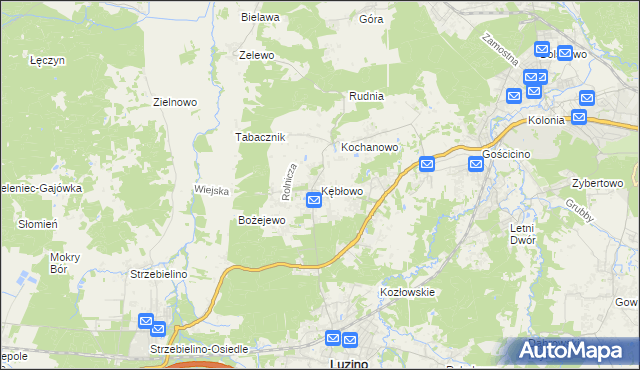 mapa Kębłowo gmina Luzino, Kębłowo gmina Luzino na mapie Targeo