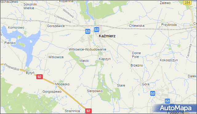 mapa Kiączyn, Kiączyn na mapie Targeo