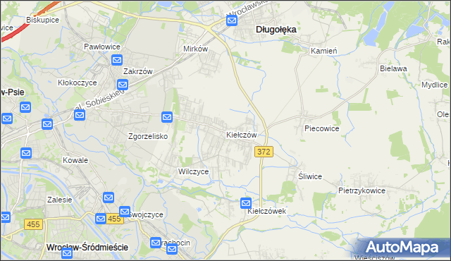 mapa Kiełczów, Kiełczów na mapie Targeo