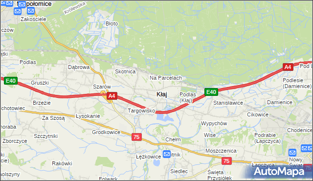 mapa Kłaj, Kłaj na mapie Targeo