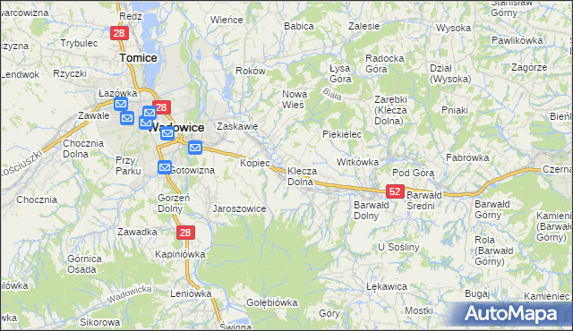 mapa Klecza Dolna, Klecza Dolna na mapie Targeo