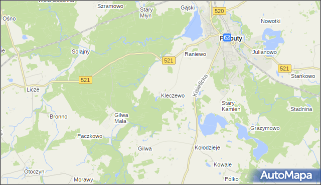 mapa Kleczewo, Kleczewo na mapie Targeo