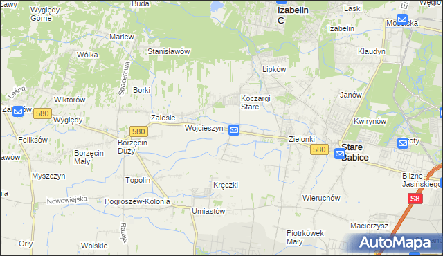 mapa Koczargi Nowe, Koczargi Nowe na mapie Targeo