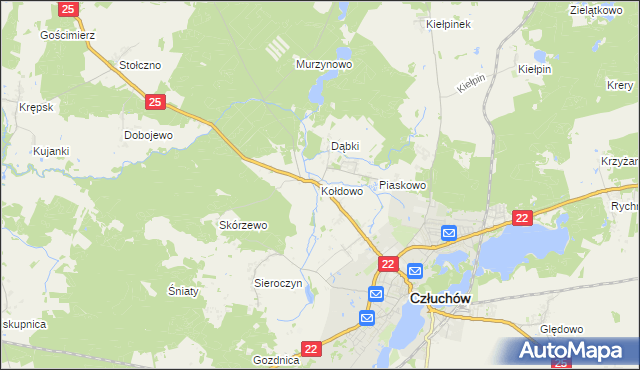 mapa Kołdowo, Kołdowo na mapie Targeo