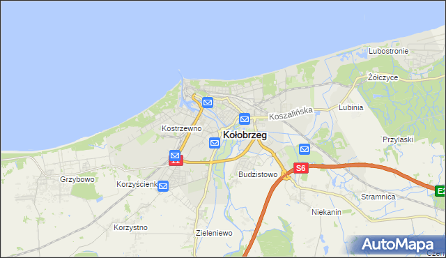 mapa Kołobrzegu, Kołobrzeg na mapie Targeo