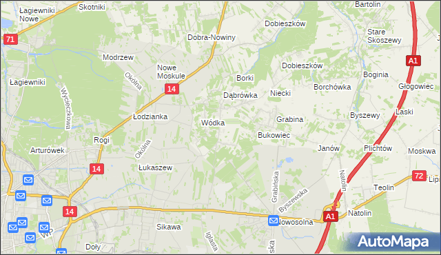mapa Kopanka gmina Nowosolna, Kopanka gmina Nowosolna na mapie Targeo