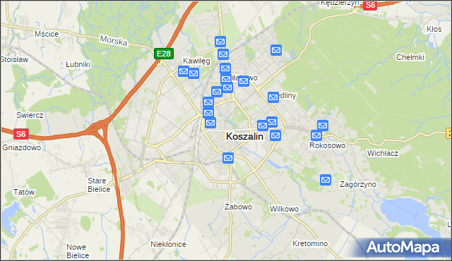 mapa Koszalina, Koszalin na mapie Targeo