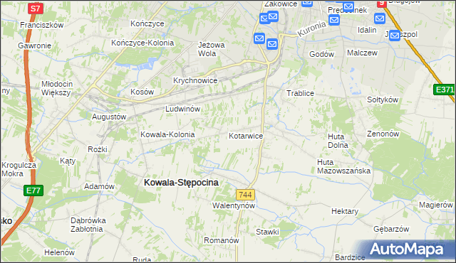 mapa Kotarwice, Kotarwice na mapie Targeo