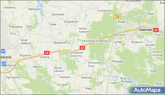 mapa Kraszków gmina Opoczno, Kraszków gmina Opoczno na mapie Targeo