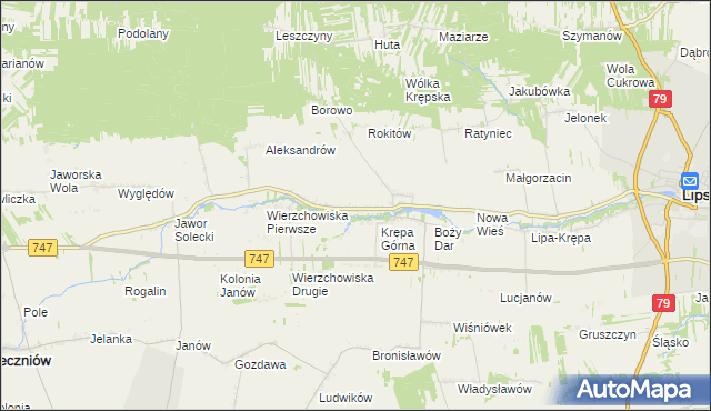 mapa Krępa Kościelna, Krępa Kościelna na mapie Targeo