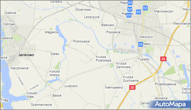 mapa Krusza Podlotowa, Krusza Podlotowa na mapie Targeo