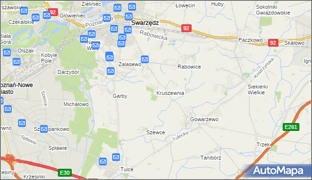 mapa Kruszewnia gmina Swarzędz, Kruszewnia gmina Swarzędz na mapie Targeo