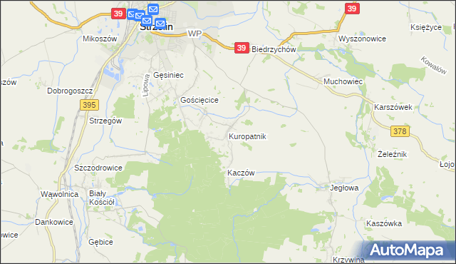 mapa Kuropatnik, Kuropatnik na mapie Targeo