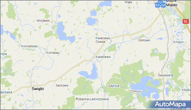 mapa Kwiecewo, Kwiecewo na mapie Targeo