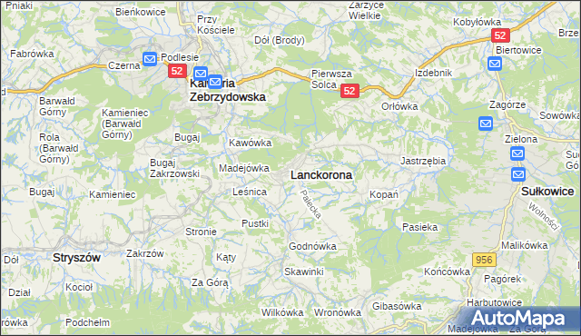 mapa Lanckorona, Lanckorona na mapie Targeo