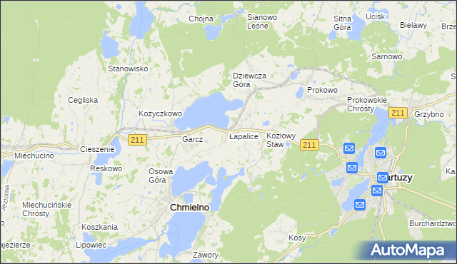 mapa Łapalice, Łapalice na mapie Targeo