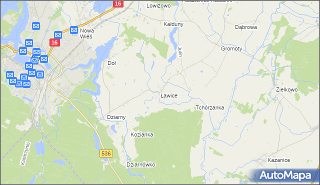 mapa Ławice, Ławice na mapie Targeo