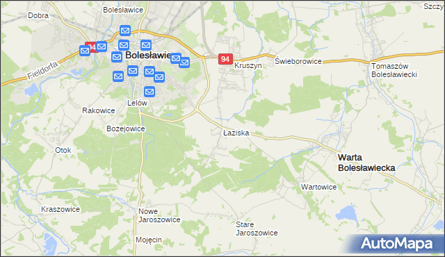 mapa Łaziska gmina Bolesławiec, Łaziska gmina Bolesławiec na mapie Targeo